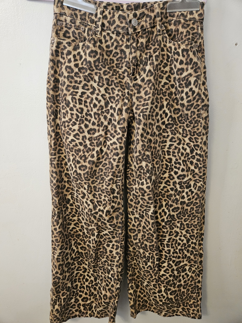 American Eagle Outfitters NWOT Leopard Print Wide-Leg Jeans in Brown and Black